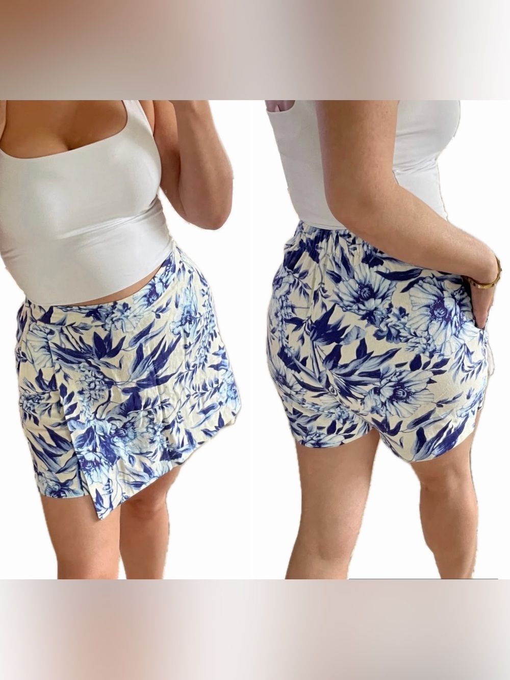 Ellen Tracy Skort Linen Blend Skirt shorts Size M